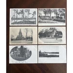 1905 Windham Connecticut Real Photo Postcards Clinton New Canaan RPPC Church